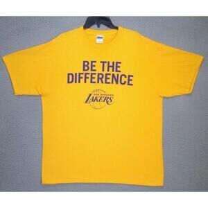 Los Angeles Lakers Shirt Adult Yellow Extra Large Graphic 2012 Playoffs Nbl Mens